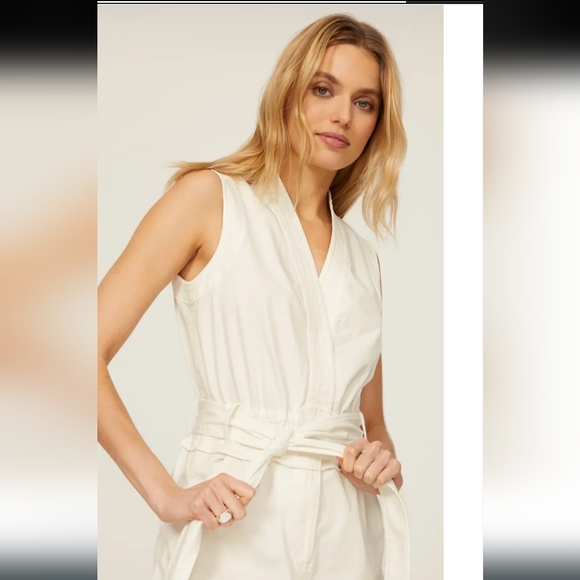 SOLD-Derek Lam Collective White V-neck Romper Size 8 - Picture 2 of 8